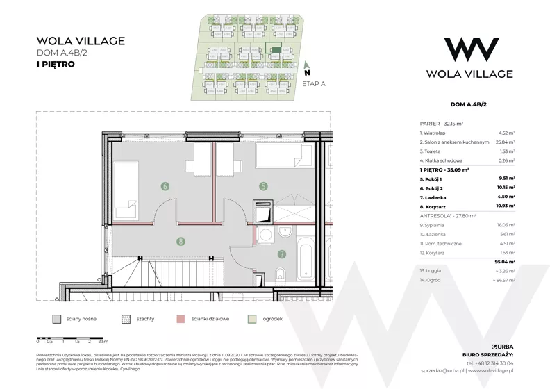Dom 95,04 m², oferta nr A.4B/2, Wola Village, Kraków, Zwierzyniec, Wola Justowska, ul. Podłużna