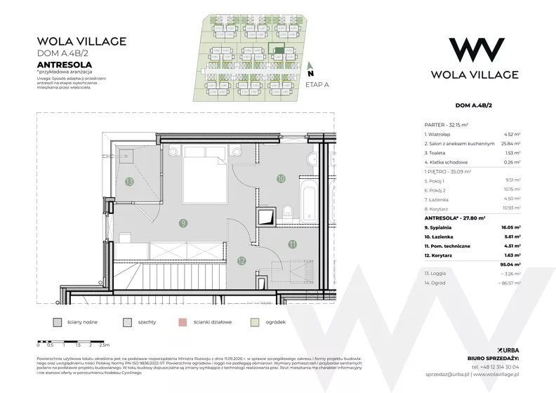 Dom 95,04 m², oferta nr A.4B/2, Wola Village, Kraków, Zwierzyniec, Wola Justowska, ul. Podłużna