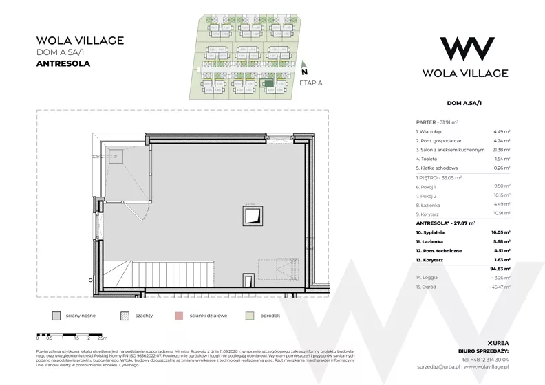 Dom 94,83 m², oferta nr A.5A/1- wykończone pod klucz, Wola Village, Kraków, Zwierzyniec, Wola Justowska, ul. Podłużna