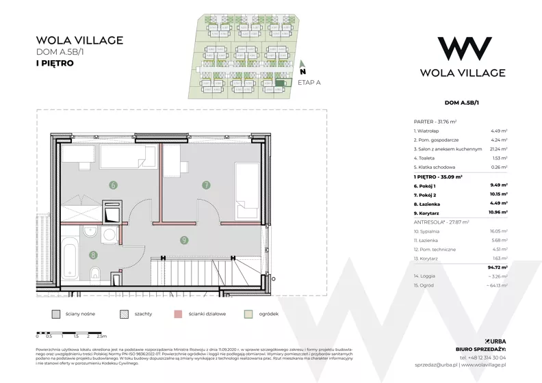 Dom 94,72 m², oferta nr A.5B/1- wykończone pod klucz, Wola Village, Kraków, Zwierzyniec, Wola Justowska, ul. Podłużna