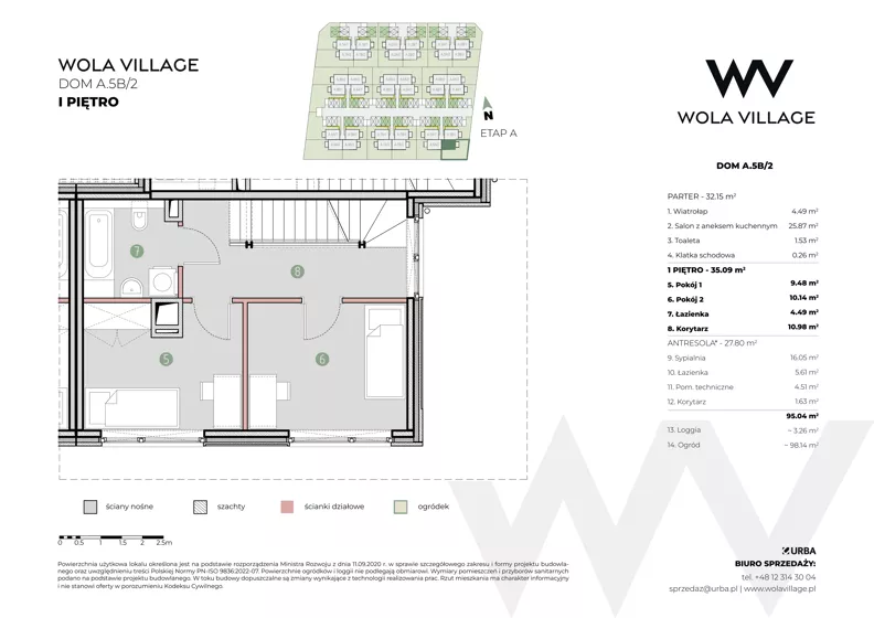 Dom 95,04 m², oferta nr A.5B/2- wykończone pod klucz, Wola Village, Kraków, Zwierzyniec, Wola Justowska, ul. Podłużna