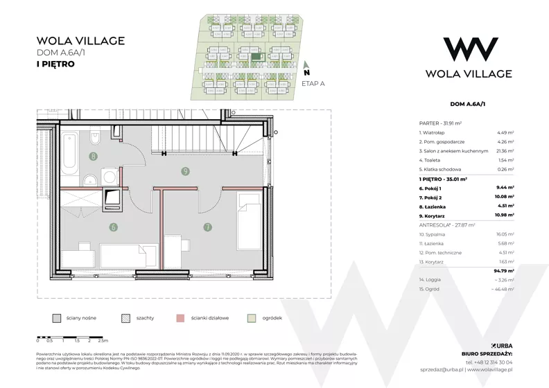 Dom 94,79 m², oferta nr A.6A/1, Wola Village, Kraków, Zwierzyniec, Wola Justowska, ul. Podłużna