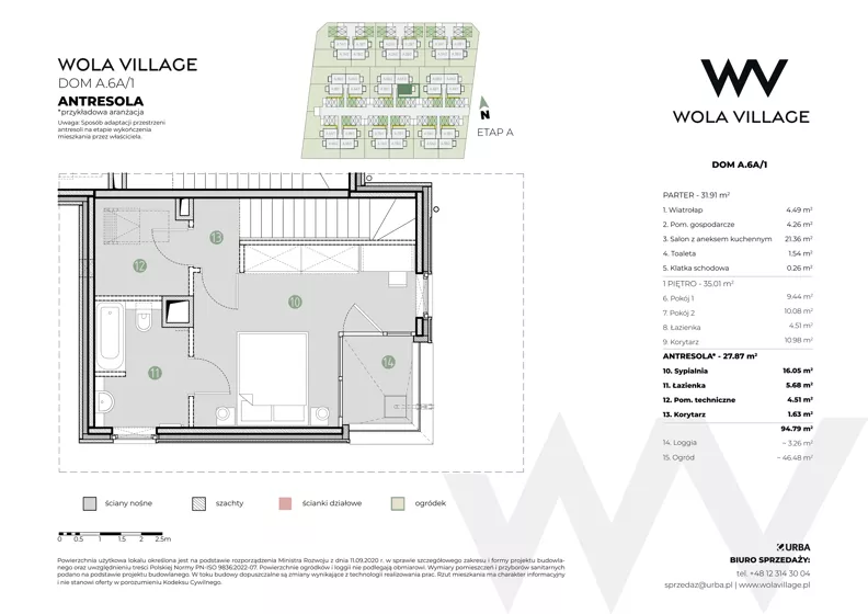 Dom 94,79 m², oferta nr A.6A/1, Wola Village, Kraków, Zwierzyniec, Wola Justowska, ul. Podłużna
