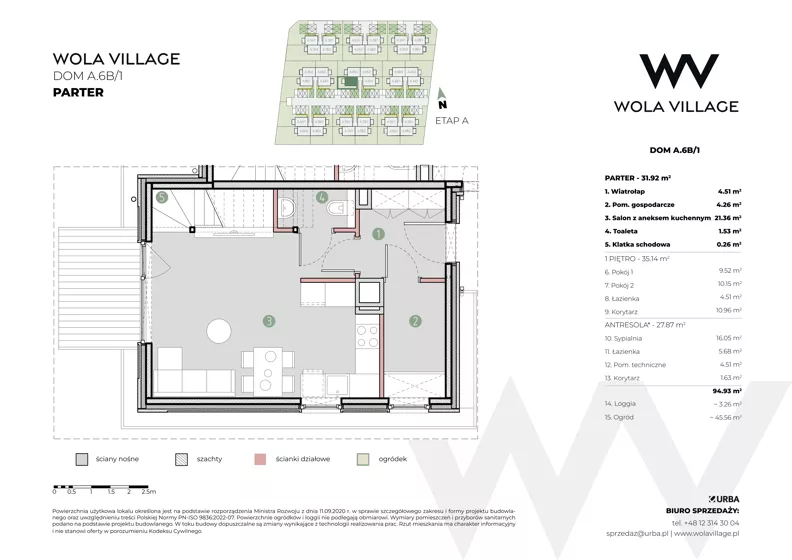 Dom 94,93 m², oferta nr A.6B/1, Wola Village, Kraków, Zwierzyniec, Wola Justowska, ul. Podłużna