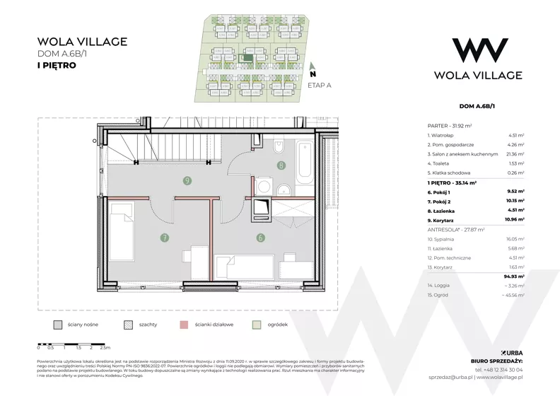 Dom 94,93 m², oferta nr A.6B/1, Wola Village, Kraków, Zwierzyniec, Wola Justowska, ul. Podłużna