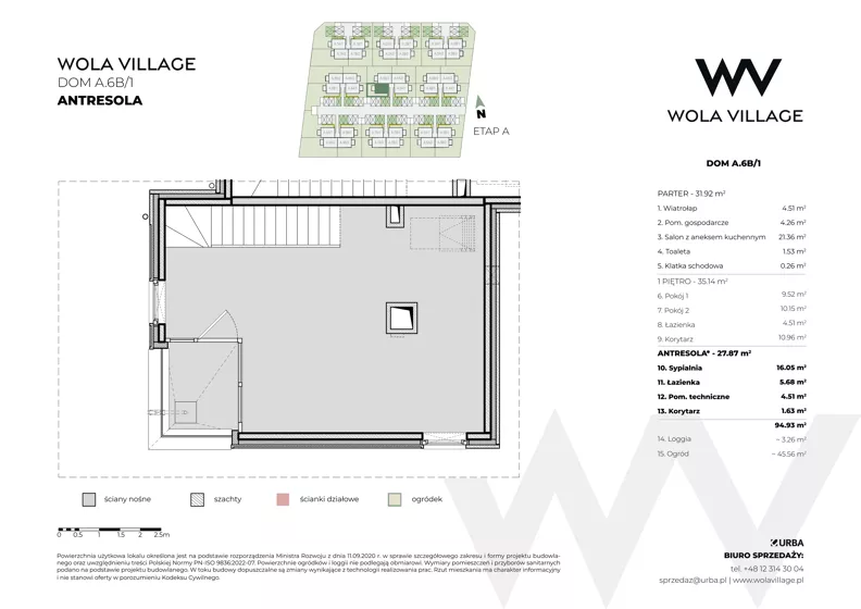Dom 94,93 m², oferta nr A.6B/1, Wola Village, Kraków, Zwierzyniec, Wola Justowska, ul. Podłużna