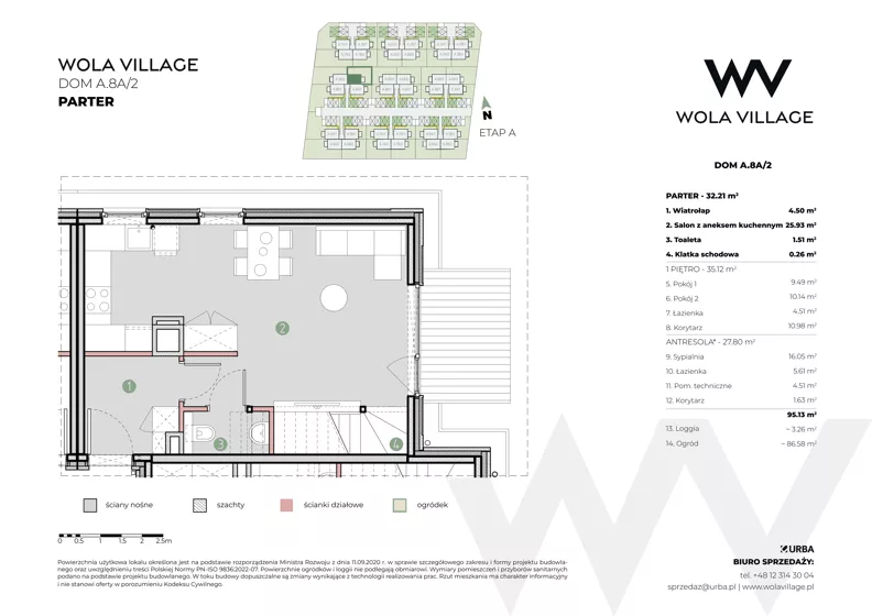 Dom 95,13 m², oferta nr A.8A/2, Wola Village, Kraków, Zwierzyniec, Wola Justowska, ul. Podłużna