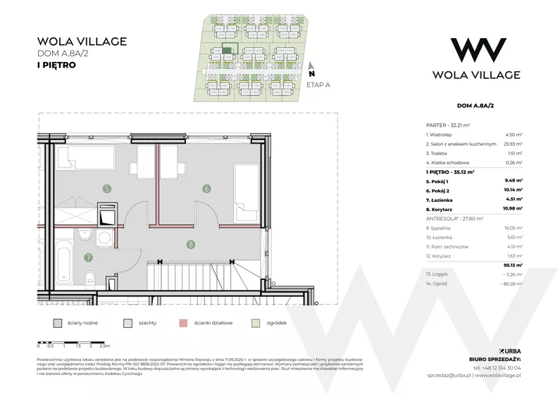 Dom 95,13 m², oferta nr A.8A/2, Wola Village, Kraków, Zwierzyniec, Wola Justowska, ul. Podłużna