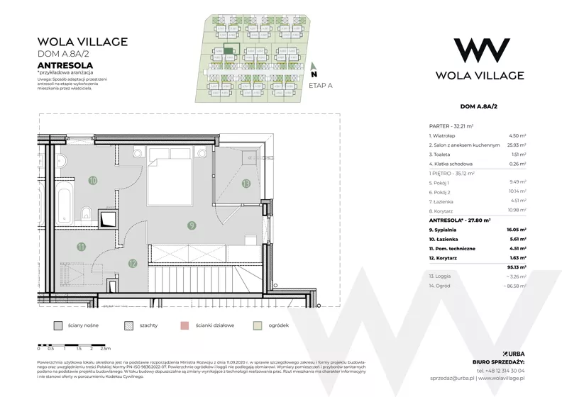 Dom 95,13 m², oferta nr A.8A/2, Wola Village, Kraków, Zwierzyniec, Wola Justowska, ul. Podłużna