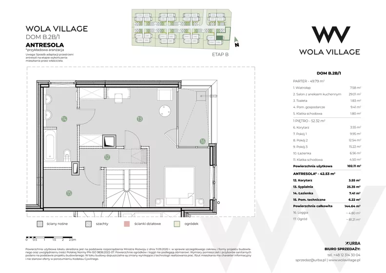 Dom 144,64 m², oferta nr B.2B/1, Wola Village, Kraków, Zwierzyniec, Wola Justowska, ul. Podłużna