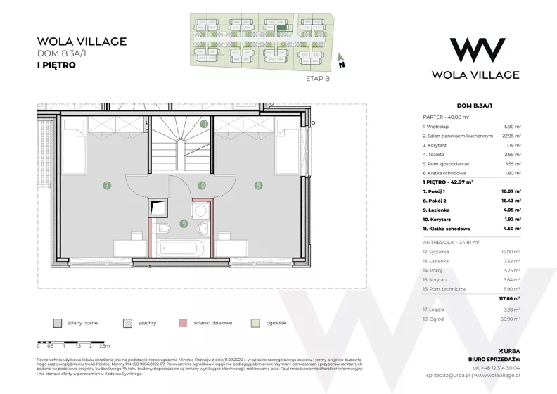 Dom 117,86 m², oferta nr B.3A/1, Wola Village, Kraków, Zwierzyniec, Wola Justowska, ul. Podłużna