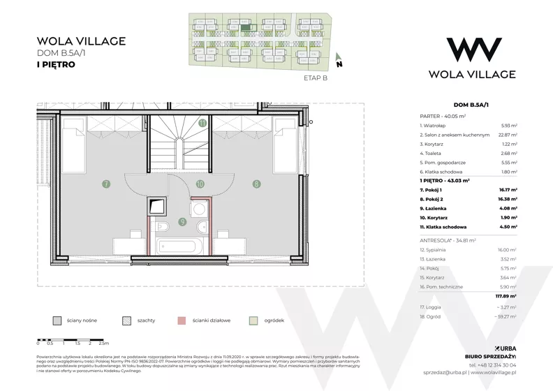 Dom 117,89 m², oferta nr B.5A/1, Wola Village, Kraków, Zwierzyniec, Wola Justowska, ul. Podłużna