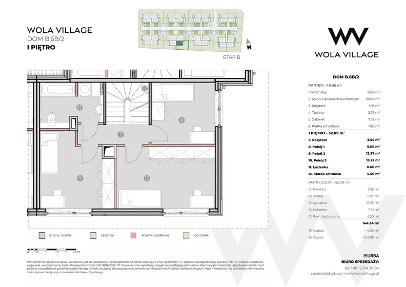 Dom 144,34 m², oferta nr B.6B/2, Wola Village, Kraków, Zwierzyniec, Wola Justowska, ul. Podłużna