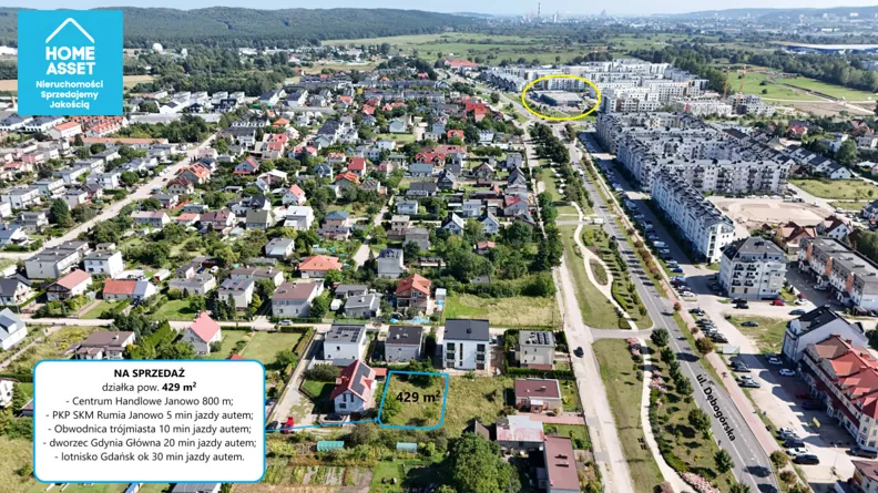 Działka 429,00 m², oferta nr , HS553259, Rumia, Wiśniowa