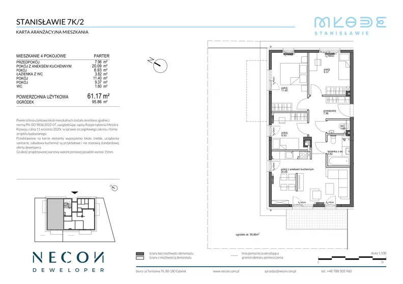 4 pokoje, mieszkanie 61,17 m², parter, oferta nr B10-2, Młode Stanisławie - bud B10, B11, Stanisławie, ul. Stanisławie 7A
