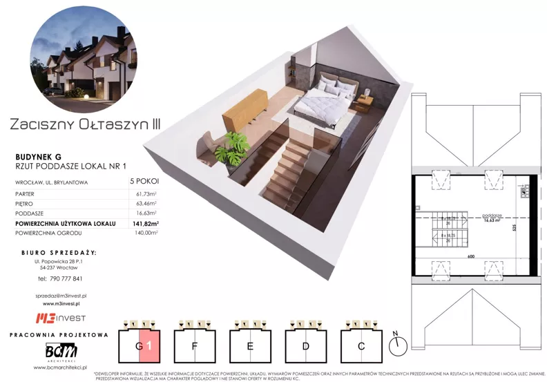 Dom 141,82 m², oferta nr G1, Zaciszny Ołtaszyn IV, Wrocław, Ołtaszyn, Krzyki, ul. Brylantowa