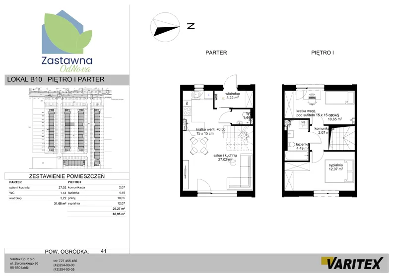 Dom 60,95 m², oferta nr B.10, Zastawna OdNova - domy, Łódź, Górna, ul. Zastawna