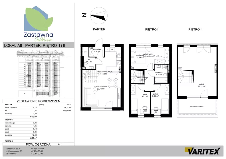 Dom 103,90 m², oferta nr A.9, Zastawna OdNova - domy, Łódź, Górna, ul. Zastawna