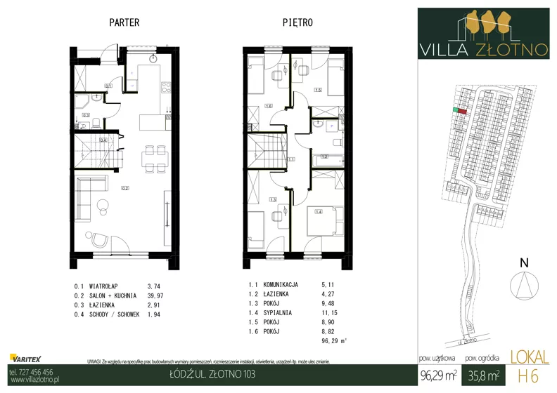 Dom 96,29 m², oferta nr H6, Villa Złotno, Łódź, Polesie, ul. Złotno 103