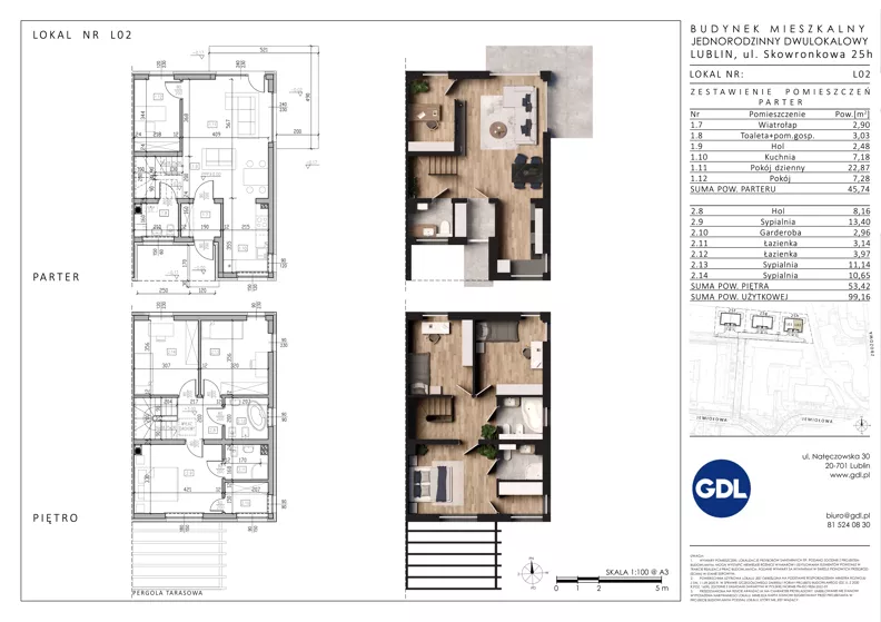 Dom 99,16 m², oferta nr DS.I-B3-LM-02, Domy Skowronkowa I, Lublin, Sławin, ul. Skowronkowa 25
