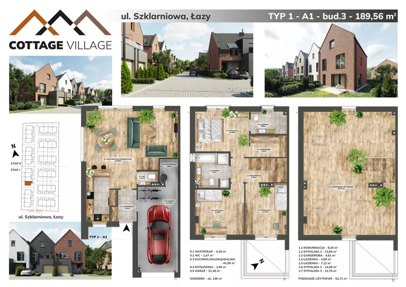 Dom 189,56 m², oferta nr A1B3, Cottage Village, Łazy, ul. Szklarniowa