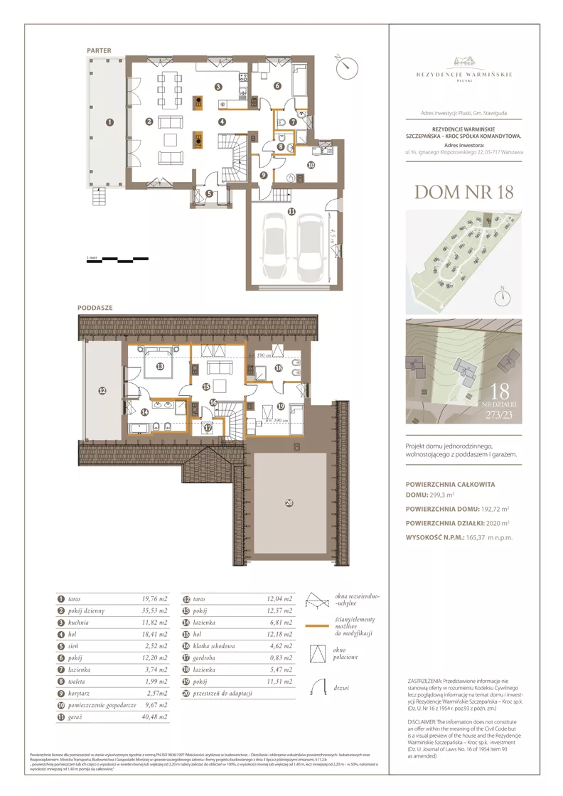 Dom i rezydencja 192,72 m², oferta nr 18, Rezydencje Warmińskie, Pluski, ul. Polna
