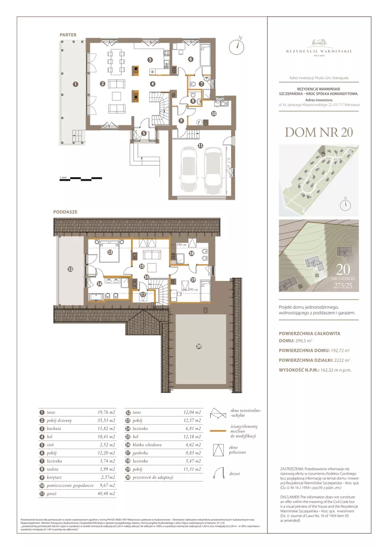 Dom i rezydencja 192,72 m², oferta nr 20, Rezydencje Warmińskie, Pluski, ul. Polna