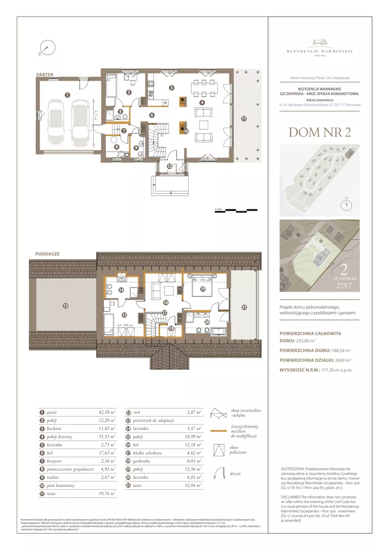 Dom i rezydencja 188,59 m², oferta nr 2, Rezydencje Warmińskie, Pluski, ul. Polna