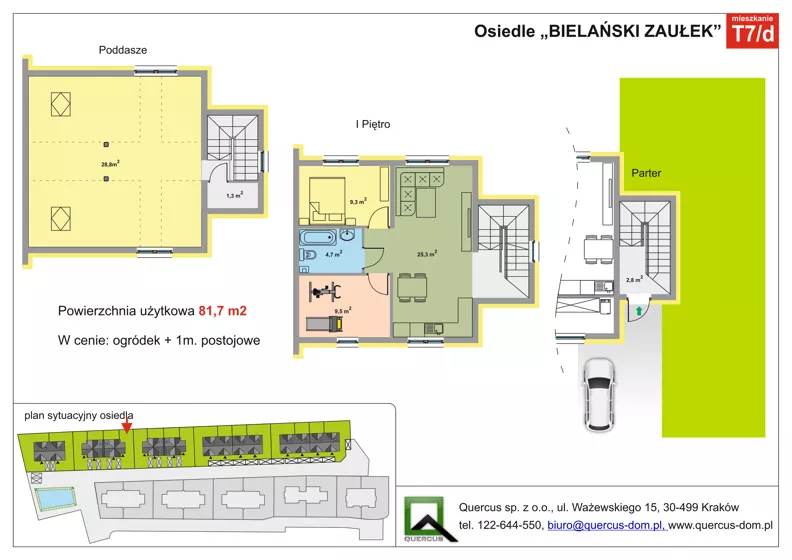 2 pokoje, mieszkanie 81,70 m², piętro 1, oferta nr T7/d, Bielański Zaułek, Piekary, Piekary 604