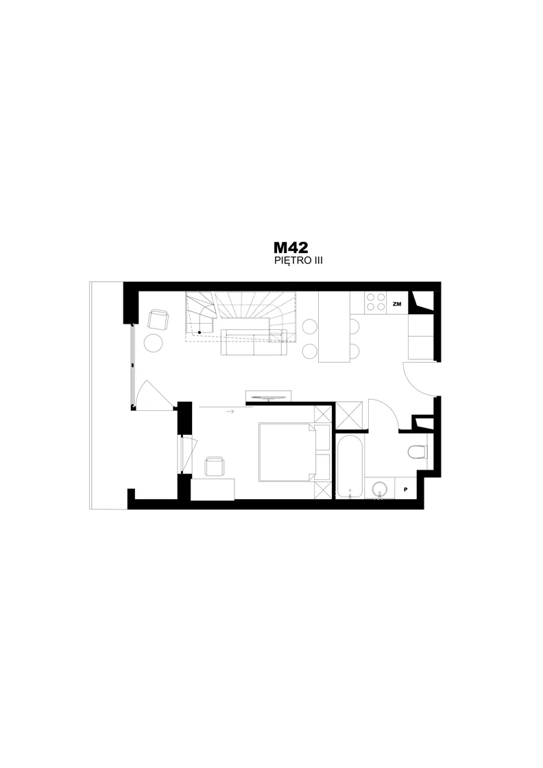 4 pokoje, mieszkanie 70,89 m², piętro 3, oferta nr 42, Apartamenty Poligonowa 4, Lublin, Sławin, ul. Poligonowa