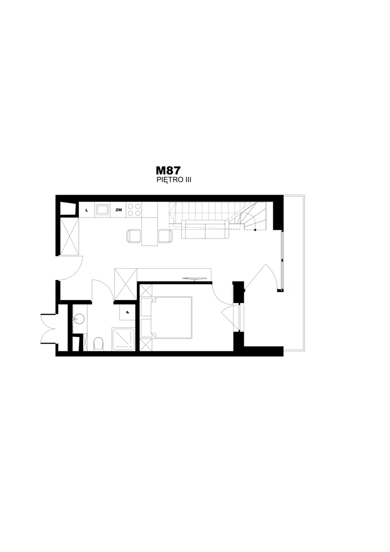 4 pokoje, mieszkanie 70,00 m², piętro 3, oferta nr 87, Apartamenty Poligonowa 4, Lublin, Sławin, ul. Poligonowa