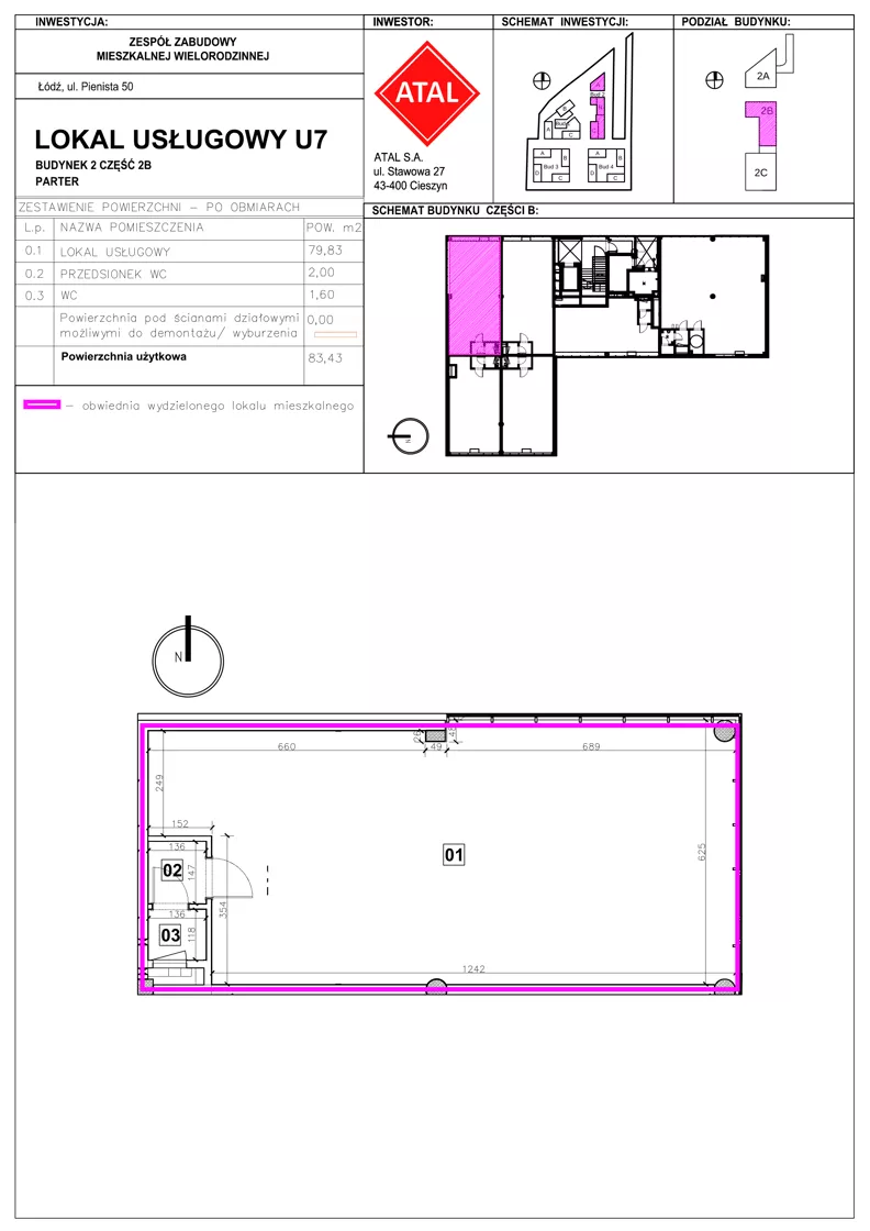 Lokal użytkowy 83,43 m², oferta nr 7, Nowe Miasto Polesie III - lokale usługowe, Łódź, Polesie, Lublinek-Pienista, ul. Pienista