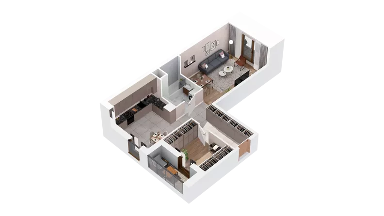 1 pokój, mieszkanie 53,78 m², piętro 2, oferta nr 2.02.C05, Ogrody Andersa IV, Gliwice, Wojska Polskiego, ul. J. Sowińskiego