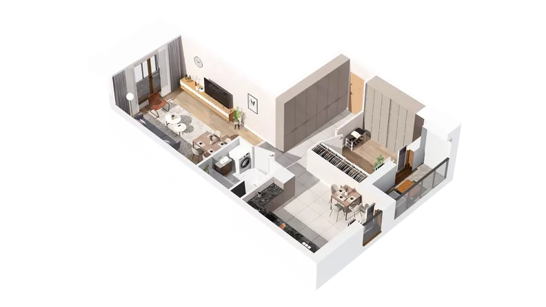 1 pokój, mieszkanie 53,78 m², piętro 2, oferta nr 2.02.C05, Ogrody Andersa IV, Gliwice, Wojska Polskiego, ul. J. Sowińskiego