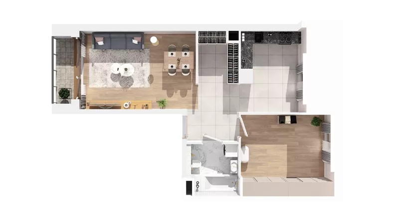 1 pokój, mieszkanie 57,32 m², piętro 2, oferta nr 2.02.D13, Ogrody Andersa IV, Gliwice, Wojska Polskiego, ul. J. Sowińskiego