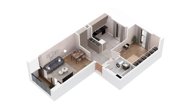 1 pokój, mieszkanie 57,32 m², piętro 2, oferta nr 2.02.D13, Ogrody Andersa IV, Gliwice, Wojska Polskiego, ul. J. Sowińskiego