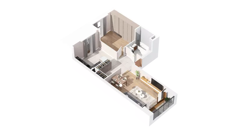 1 pokój, mieszkanie 57,32 m², piętro 2, oferta nr 2.02.D13, Ogrody Andersa IV, Gliwice, Wojska Polskiego, ul. J. Sowińskiego