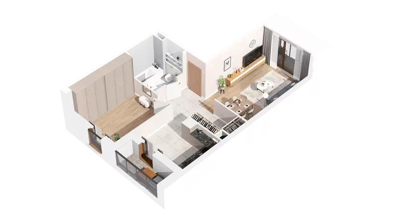 1 pokój, mieszkanie 57,32 m², piętro 2, oferta nr 2.02.D13, Ogrody Andersa IV, Gliwice, Wojska Polskiego, ul. J. Sowińskiego
