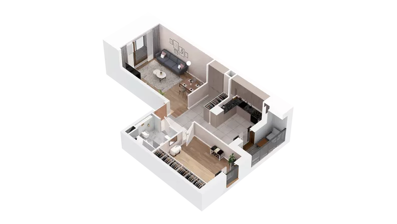 1 pokój, mieszkanie 57,32 m², piętro 2, oferta nr 2.02.D13, Ogrody Andersa IV, Gliwice, Wojska Polskiego, ul. J. Sowińskiego