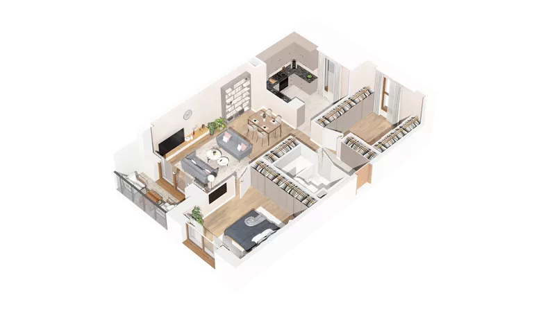 1 pokój, mieszkanie 70,59 m², piętro 3, oferta nr 2.03.C10, Ogrody Andersa IV, Gliwice, Wojska Polskiego, ul. J. Sowińskiego