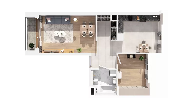 1 pokój, mieszkanie 57,35 m², piętro 3, oferta nr 2.03.D19, Ogrody Andersa IV, Gliwice, Wojska Polskiego, ul. J. Sowińskiego
