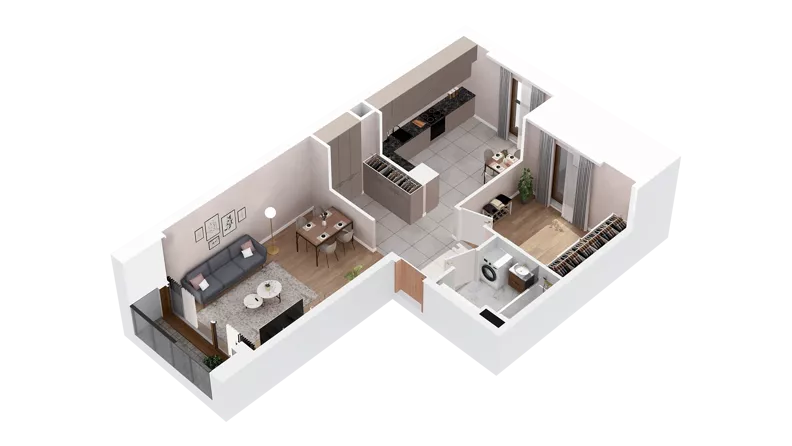 1 pokój, mieszkanie 57,35 m², piętro 3, oferta nr 2.03.D19, Ogrody Andersa IV, Gliwice, Wojska Polskiego, ul. J. Sowińskiego