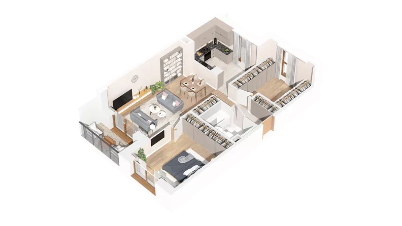 1 pokój, mieszkanie 70,59 m², piętro 4, oferta nr 2.04.C13, Ogrody Andersa IV, Gliwice, Wojska Polskiego, ul. J. Sowińskiego