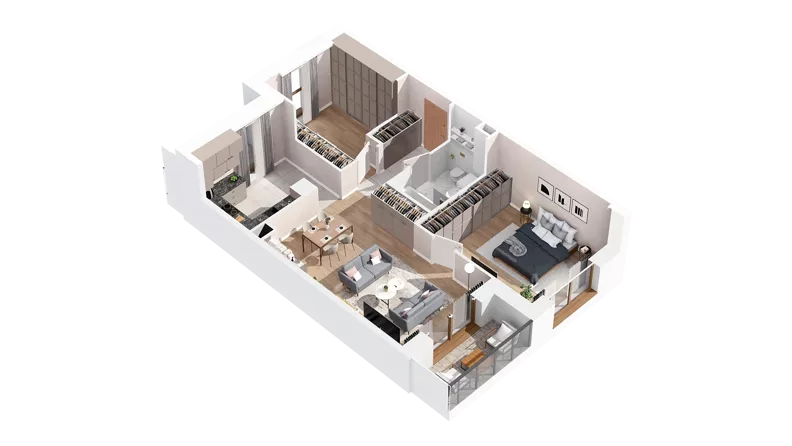1 pokój, mieszkanie 70,59 m², piętro 4, oferta nr 2.04.C13, Ogrody Andersa IV, Gliwice, Wojska Polskiego, ul. J. Sowińskiego