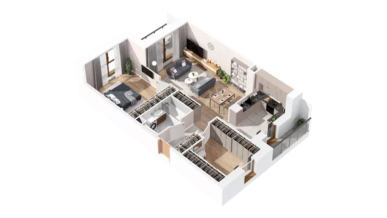 1 pokój, mieszkanie 70,59 m², piętro 4, oferta nr 2.04.C13, Ogrody Andersa IV, Gliwice, Wojska Polskiego, ul. J. Sowińskiego
