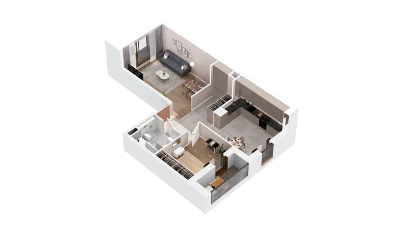 1 pokój, mieszkanie 57,34 m², piętro 4, oferta nr 2.04.D25, Ogrody Andersa IV, Gliwice, Wojska Polskiego, ul. J. Sowińskiego