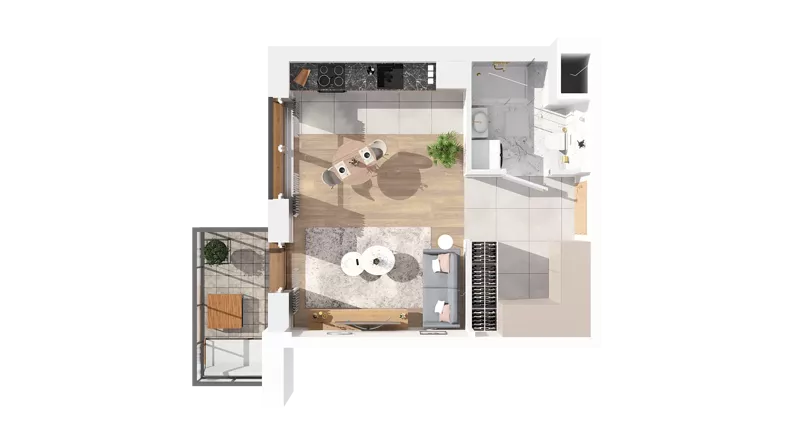 1 pokój, mieszkanie 30,00 m², piętro 4, oferta nr 2.04.E34, Ogrody Andersa IV, Gliwice, Wojska Polskiego, ul. J. Sowińskiego