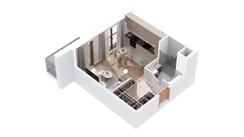 1 pokój, mieszkanie 30,00 m², piętro 4, oferta nr 2.04.E34, Ogrody Andersa IV, Gliwice, Wojska Polskiego, ul. J. Sowińskiego