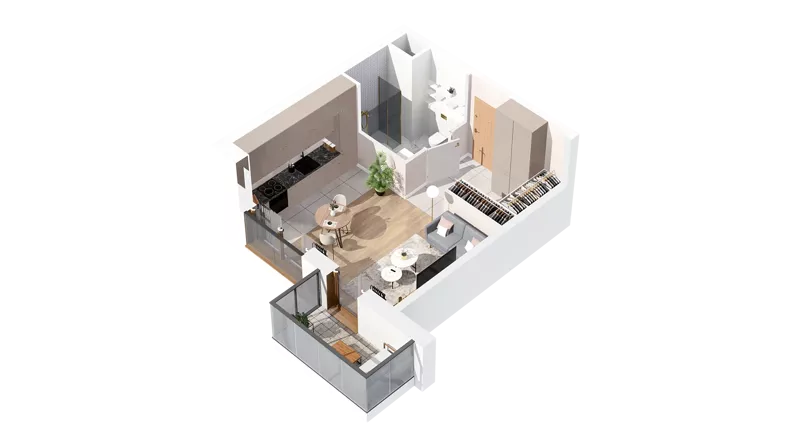 1 pokój, mieszkanie 30,00 m², piętro 4, oferta nr 2.04.E34, Ogrody Andersa IV, Gliwice, Wojska Polskiego, ul. J. Sowińskiego