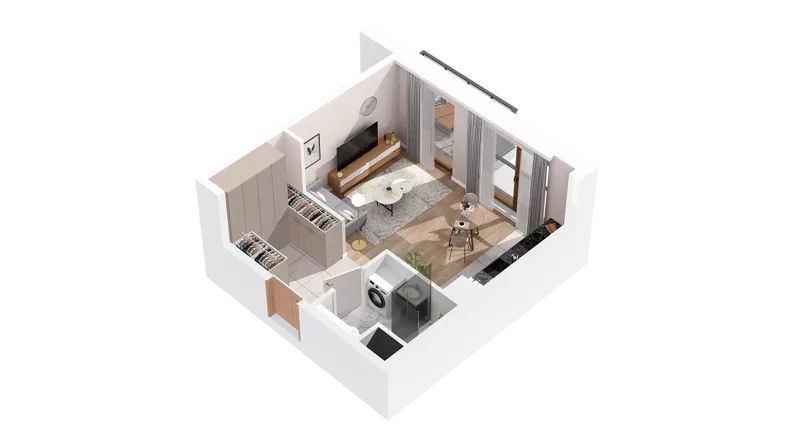 1 pokój, mieszkanie 30,00 m², piętro 4, oferta nr 2.04.E34, Ogrody Andersa IV, Gliwice, Wojska Polskiego, ul. J. Sowińskiego